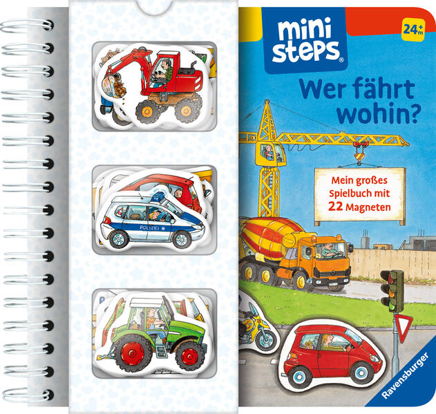 ministeps: Wer fährt wohin? Mein großes Spielbuch mit 22 Magneten: Magnetbuch ab 2 Jahren, Kinderbuc