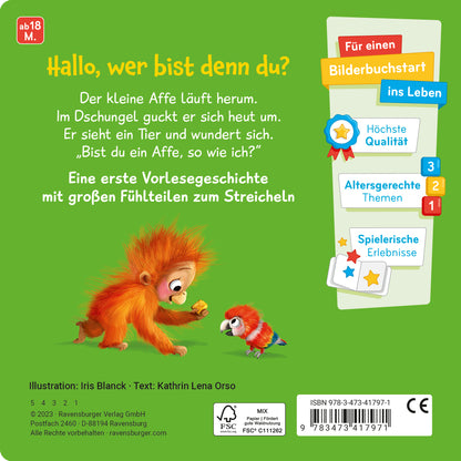 Mein erstes Vorlese-Fühlbuch: Bist du ein Affe?