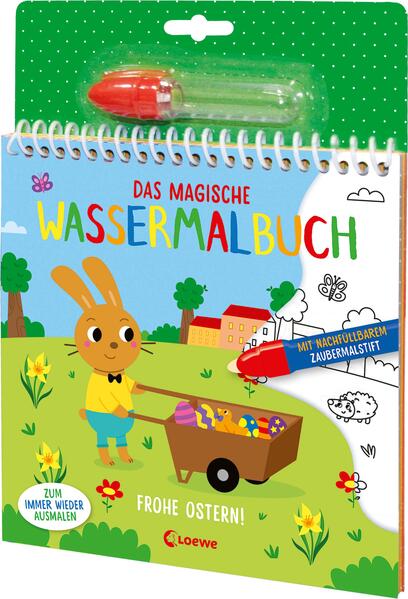 Loewe Verlag GmbH 9783743219397 Das magische Wassermalbuch - Frohe Ostern! Male die niedlichen Motive mit dem enthaltenen ...