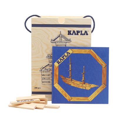 KAPLA® 280er KASTEN : 280 Plättchen + 1 Buch blau