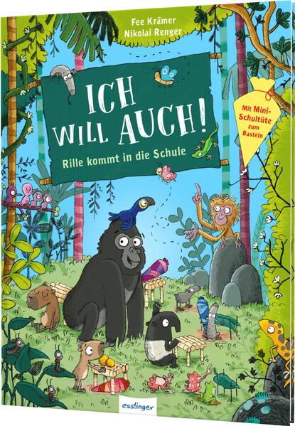 Thienemann - Esslinger  978-3-480-23851-4 Rille: Ich will auch! Rille kommt in die Schule | Mitmachbuch für noch m (1)